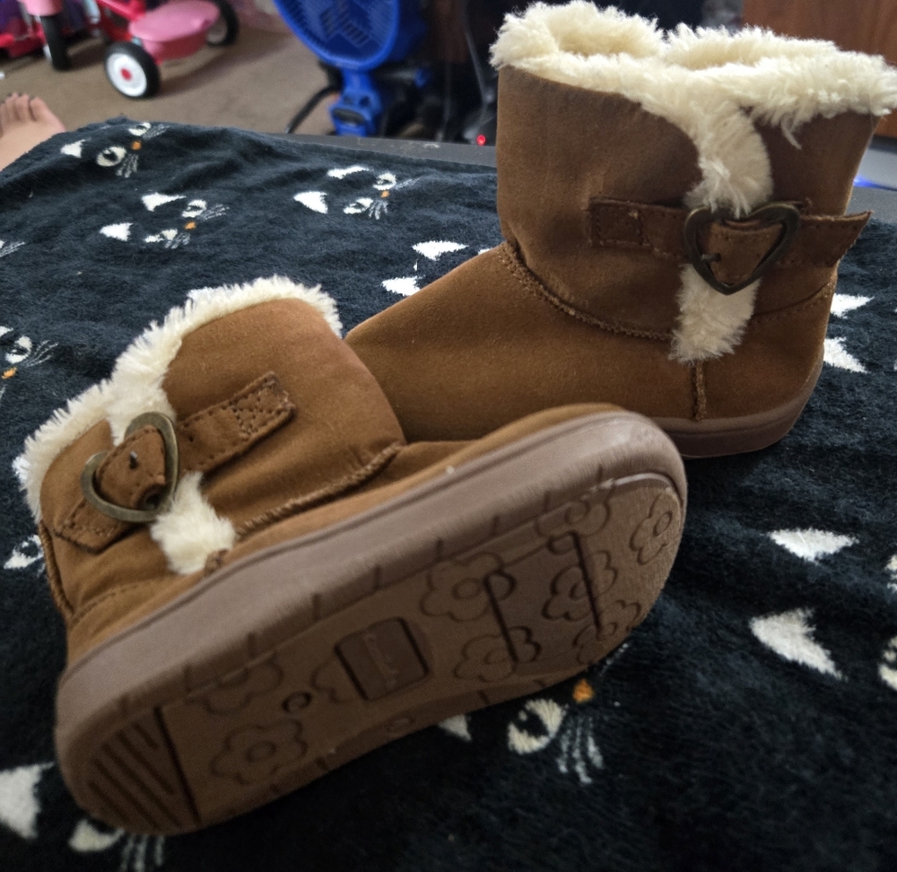 Brown Faux Fur Baby Boots
